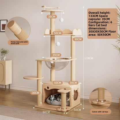 Solid Wood Cat Climbing Tree