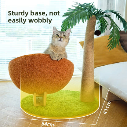 Coconut Tree Cat Climbing Frame with Cat Bed and Scratching Post
