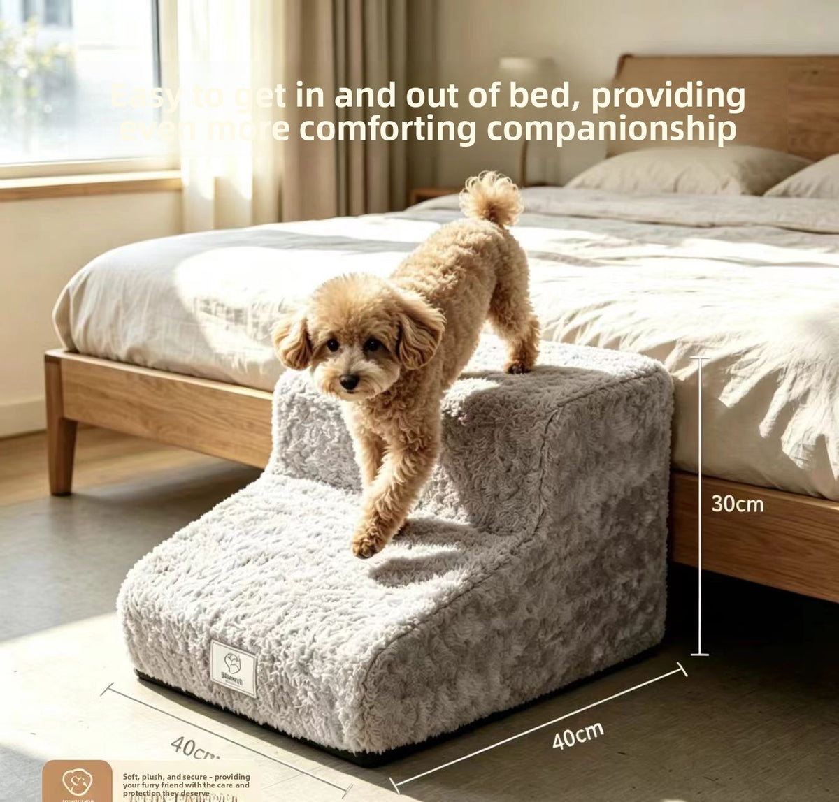 Detachable Washable Pet Stairs with Non-Slip Ramp