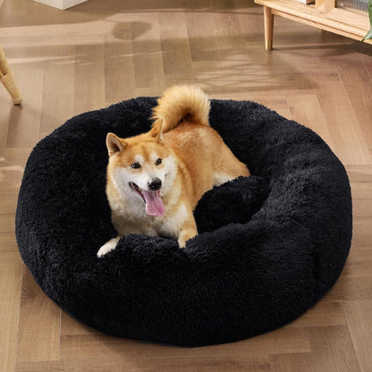 Round Plush Pet Bed for Dogs Cats Warm Cozy Dog Mat Nest