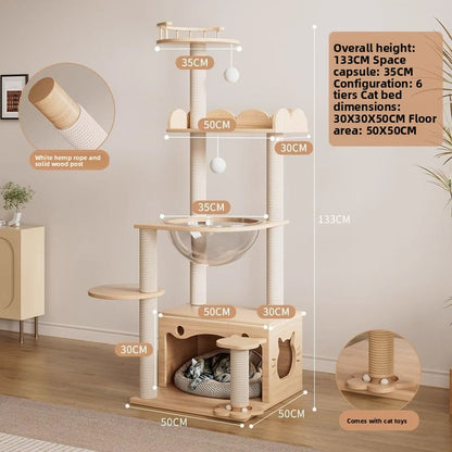 Solid Wood Cat Climbing Tree