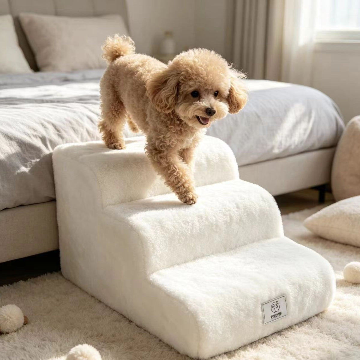 Detachable Washable Pet Stairs with Non-Slip Ramp