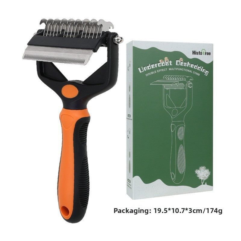 Pet Comb Three-in-One Detangling Grooming Tool for Dogs and Cats