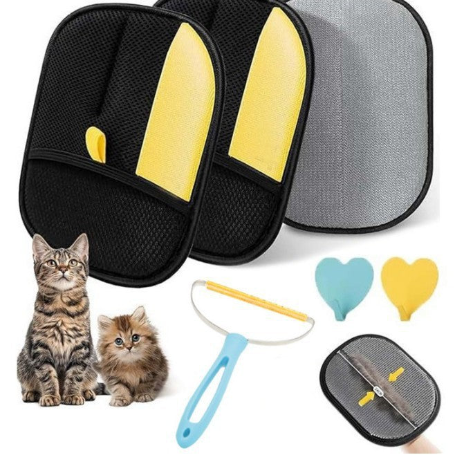 pet hair static-eliminating glove