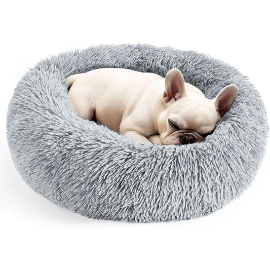 Round Plush Pet Bed for Dogs Cats Warm Cozy Dog Mat Nest