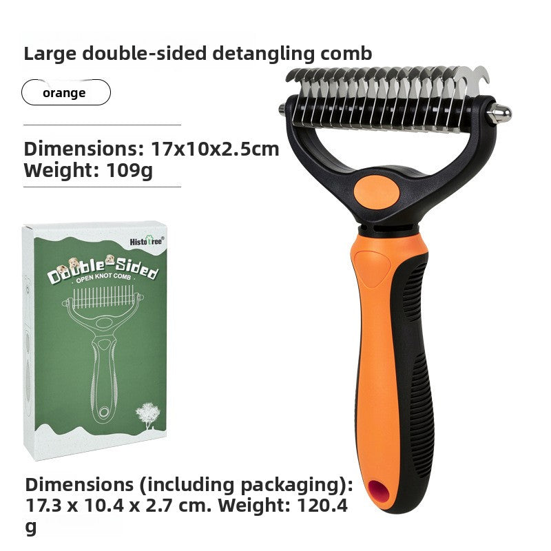 Pet Comb Three-in-One Detangling Grooming Tool for Dogs and Cats