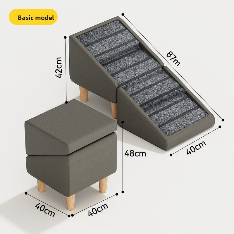 Foldable Pet Stairs Ramp with Non-Slip Surface