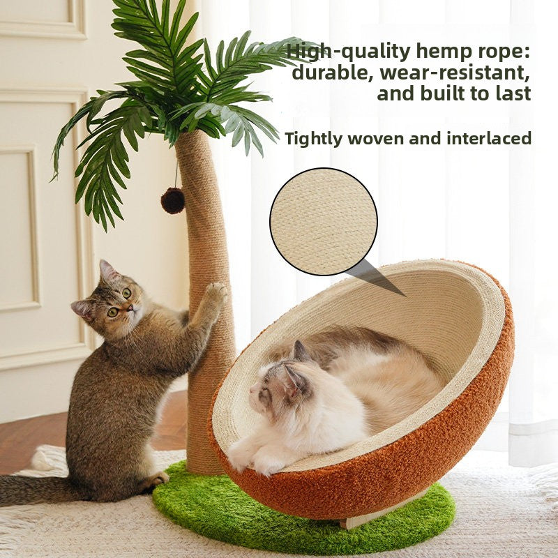 Coconut Tree Cat Climbing Frame with Cat Bed and Scratching Post