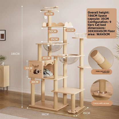 Solid Wood Cat Climbing Tree