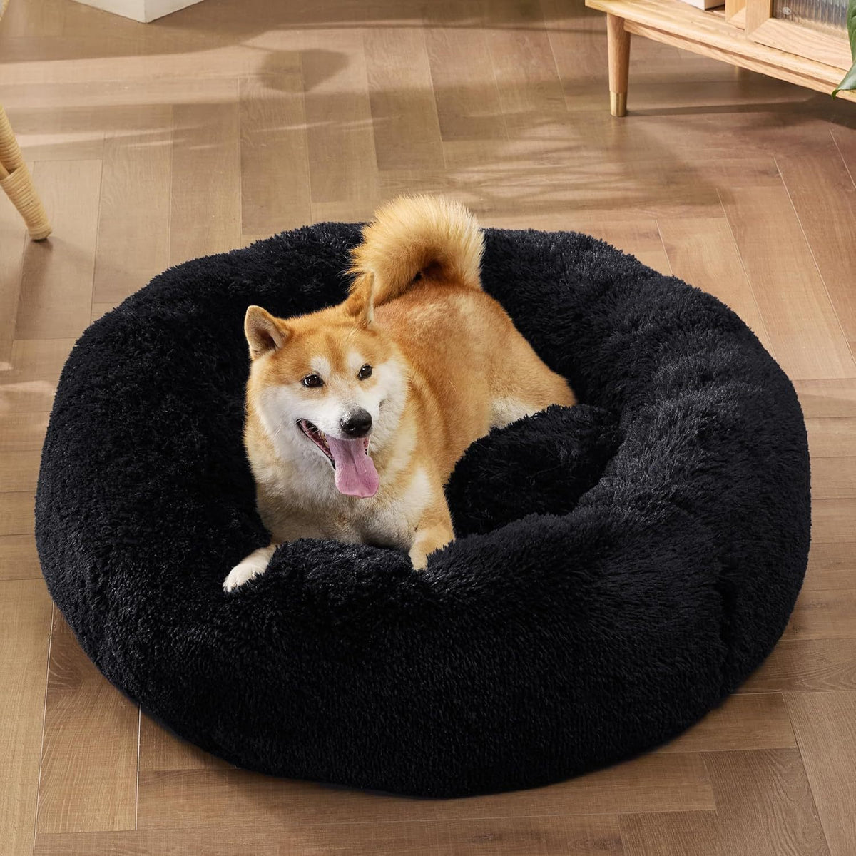 Round Plush Pet Bed for Dogs Cats Warm Cozy Dog Mat Nest