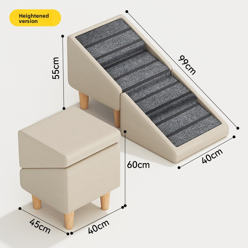 Foldable Pet Stairs Ramp with Non-Slip Surface
