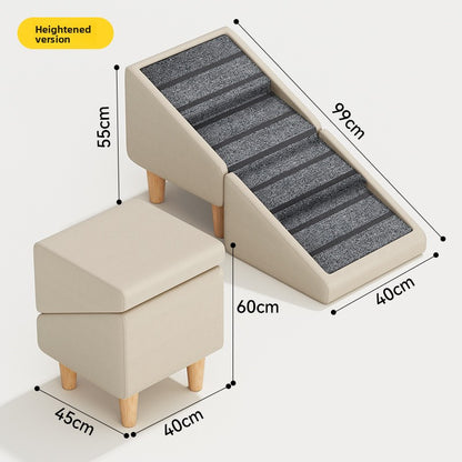Foldable Pet Stairs Ramp with Non-Slip Surface