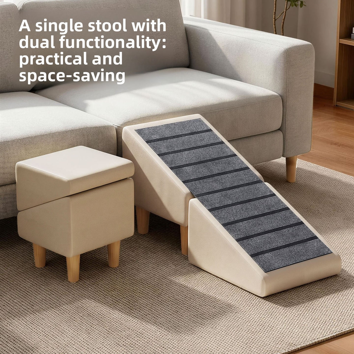Foldable Pet Stairs Ramp with Non-Slip Surface