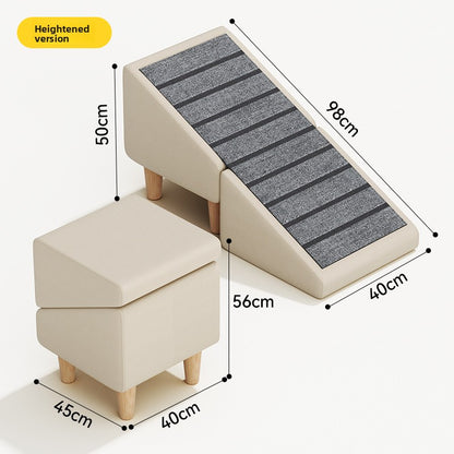 Foldable Pet Stairs Ramp with Non-Slip Surface