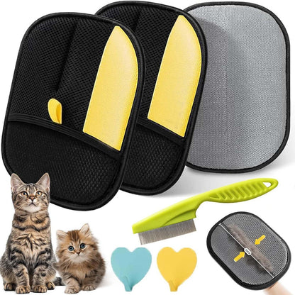 pet hair static-eliminating glove