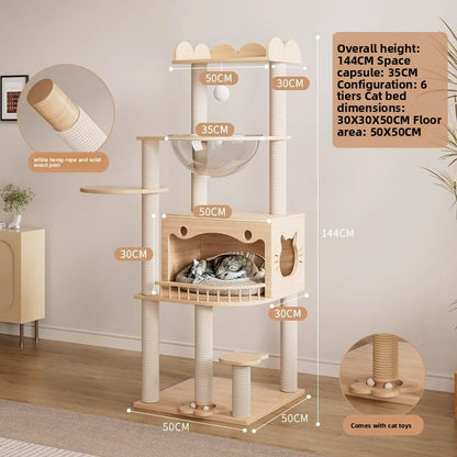 Solid Wood Cat Climbing Tree